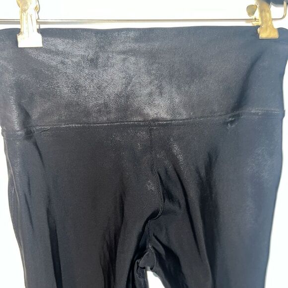 SPANX Black Sueded Shimmer Leggings-M - Picture 6 of 10